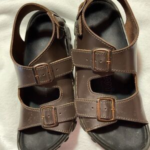Birkenstock Brown Leather Sandals with Adjustable Straps
